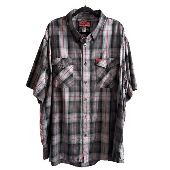Dixxon Big Men's The Launch Flannel Button Up Party Shirt Black & Gray Size 4X - Picture 2 of 7